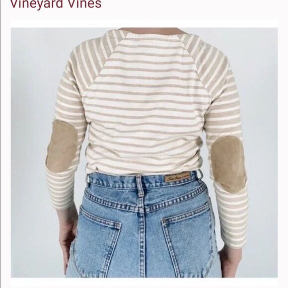 Vineyard Vines Striped Shirt with Suede Elbow Patch - Picture 2 of 6